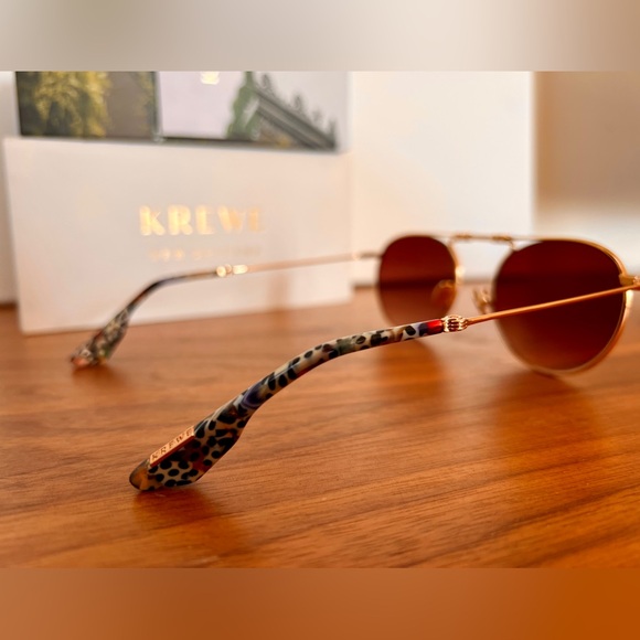 KREWE FOLDING Sunglasses - RAMPART FOLD - 18K + Matte Black Fade + Poppy Noir - Picture 12 of 15